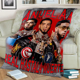 Free Anuel AA Rapper Hip Hop Singer Blanket,Soft Throw Blanket for Home Bedroom Bed Sofa Picnic Travel Office Cover Blanket Kids