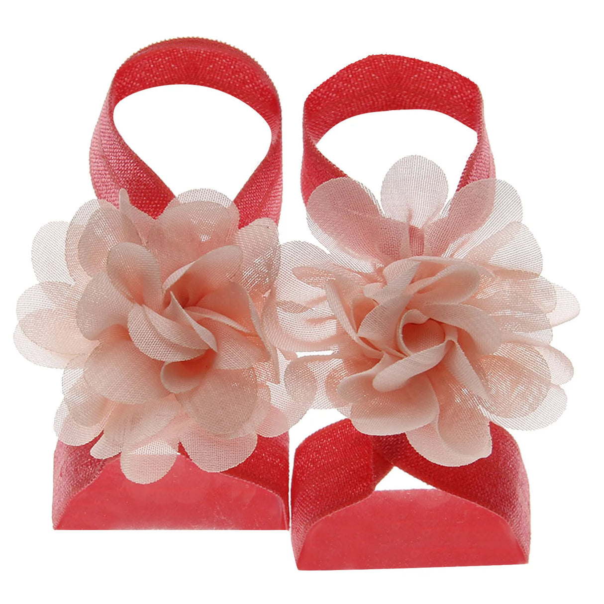 Cute Flower Chiffon Baby Sandals Soft Breathable Solid Color Strappy Barefoot Sandals Sandals Baby Girls Boys Children Shoes