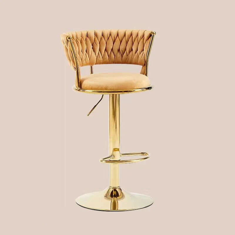 Home Commercial Swivel Lifting High Bar Chair Nordic Rotating High Foot Stool For Kitchen Counter Velvet Bar Stool Seat