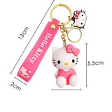 Kawaii Sanrio Hello Kitty Keychain Cartoon Doll Cute Kitty Pvc Key Chain Soft Rubber Car Key Ring Women Bag Pendant Girl Gift