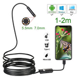 5.5 mm IP67 Waterproof Endoscope Camera 6 LEDs Adjustable USB Android Flexible Inspection Borescope Cameras for Phone Laptops PC