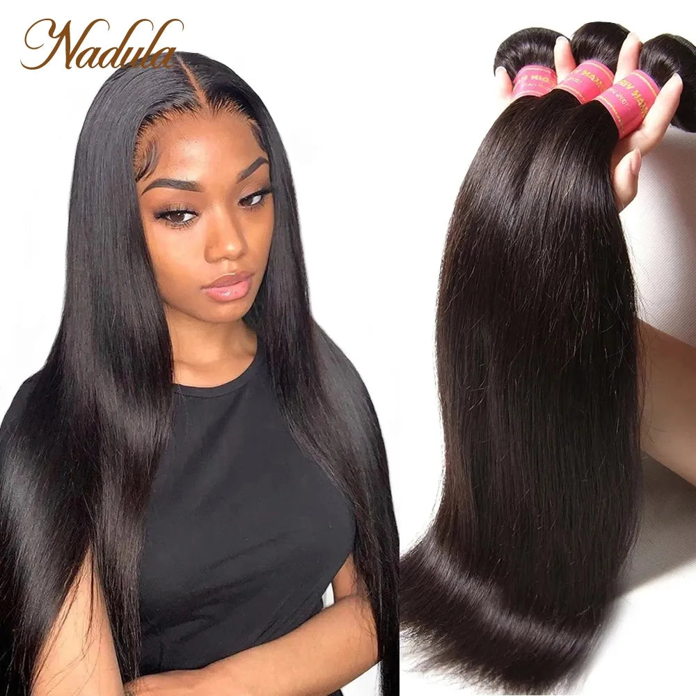 Nadula Straight Bundles Human Hair Weave 3 Bundles / 4 Bundles Straight Hair Deals Peruvian Hair Vendors Wholesale