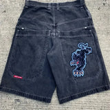 Hip Hop Pocket Baggy Denim Harajuku JNCO Mens Shorts Y2K Gym Shorts Women 2024 New Gothic Basketball Shorts Streetwear