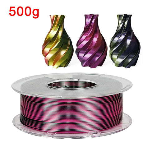 Tri-Color 3D Printer Filament PLA Silk Tricolor for 3D Printing Materials 1.75mm Sublimation Products 1KG 500g 250g Multicolor