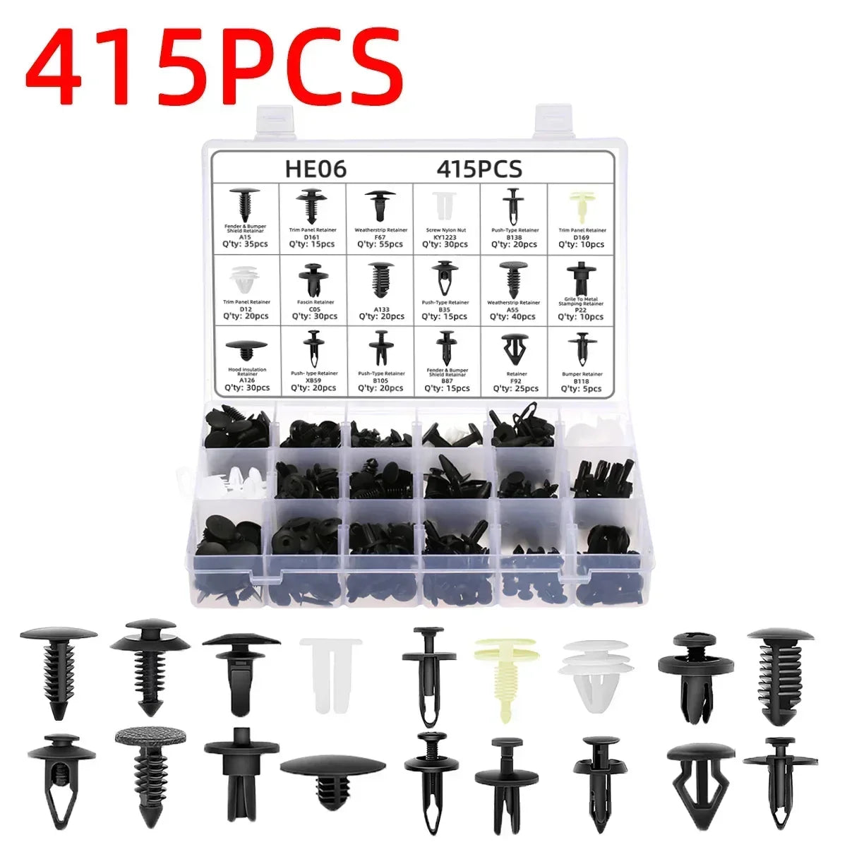 100/415/680PCS Car Fastener Clips Mixed Car Fasteners Door Trim Panel Auto Bumper Rivet Retainer Push Engine Cover Fender Clip