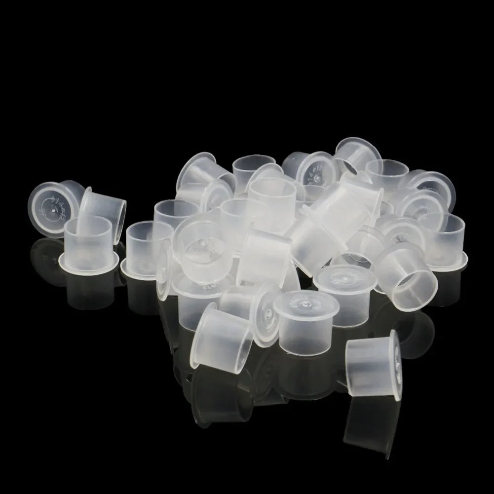 500/1000pcs S/M/L/XL Disposable Microblading Plastic Tattoo Ink Cups Accessories Clear Holder Container Caps