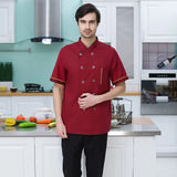 Short Sleeve Restaurant Chef Kitchen Work Uniforms Double Breasted Sushi Bakery Cafe Waiter Catering Service Jackets or Aprons