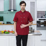 Short Sleeve Restaurant Chef Kitchen Work Uniforms Double Breasted Sushi Bakery Cafe Waiter Catering Service Jackets or Aprons