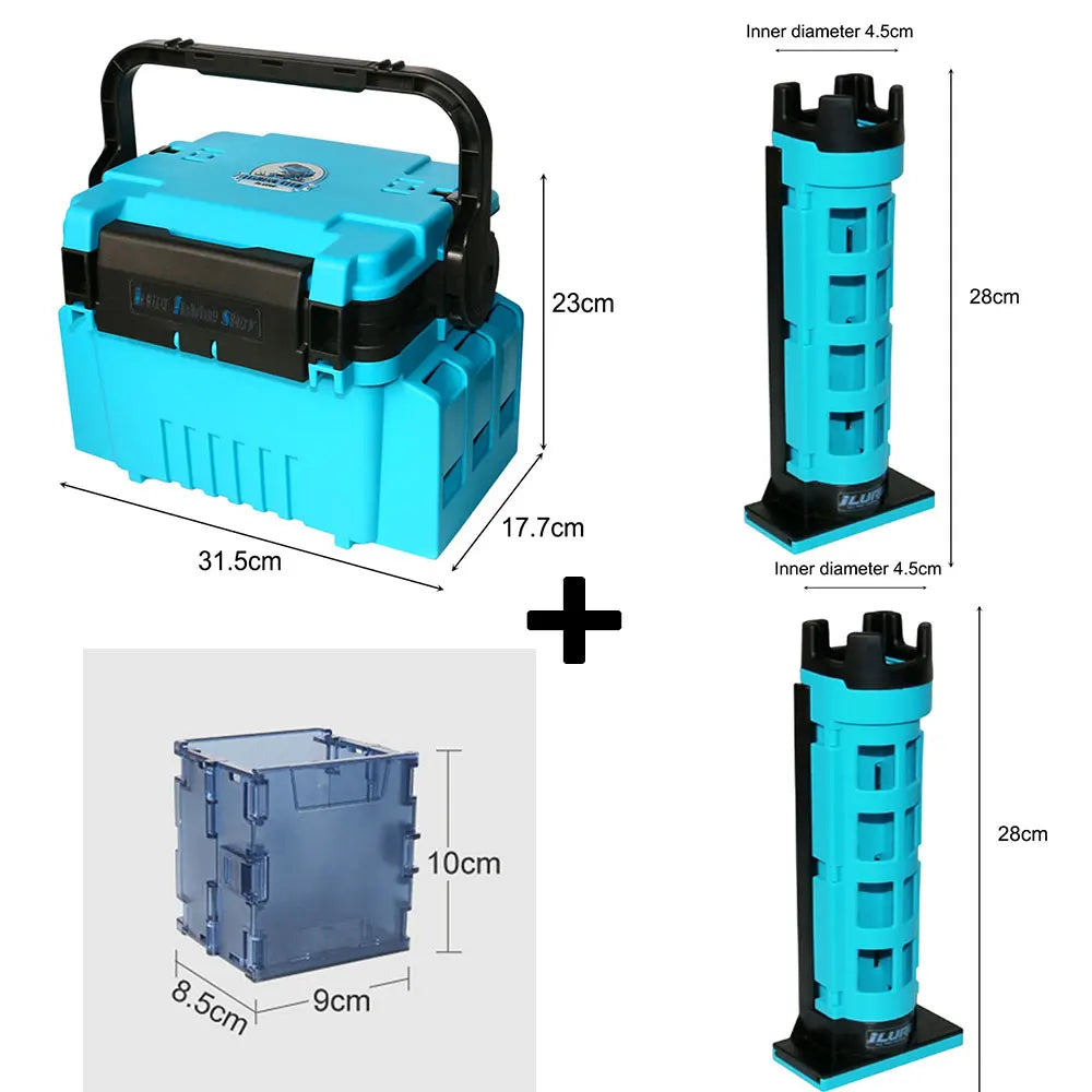 3-Layer Folding Fishing Tackle Box Multipurpose Fishing Storage Box with Handle Hardware Storage Box for Fishing Tackle Storage