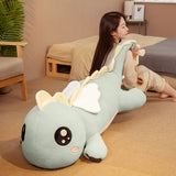 Huggable Big Long Cute Dinosaur Plush Toy Soft Cartoon Animal Angel Stuffed Doll Boyfriend Pillow Kids Girl Birthday Gift Decor