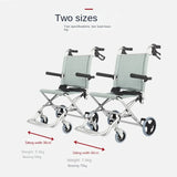 Aluminum Alloy Elderly Wheelchair with Pedal Portable Folding Travel Trolley Elderly Simple Mobility Aids Hand-pushed Wheelchair