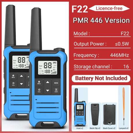 2pcs Baofeng F22 PMR FRS Walkie Talkie Type-c Charging Portable Mini Communication Radio Profesional Two Way Radio For Camping