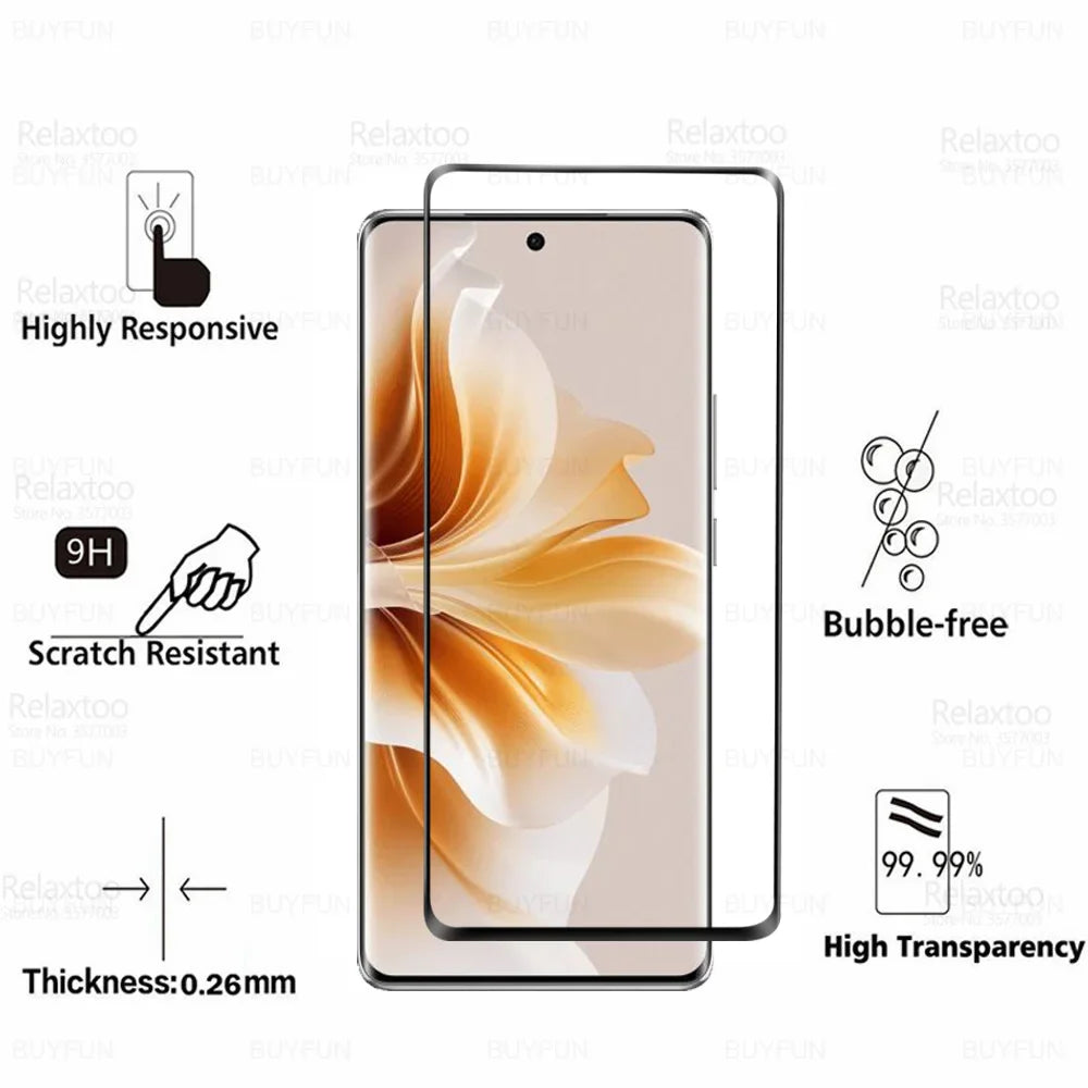 3Pcs Cuvred Premium Glass For Oppo Reno11 Pro 5G Tempered Glass Screen Protector Appo Orro Reno 11 11Pro Reno11Pro 2024 6.7inch