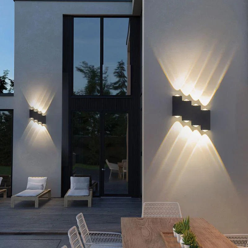 Creative Design Dual Head Luminous Porch Light Outdoor IP65 Waterproof LED Up and Down Luminous Courtyard Villa Simple Wall Lamp