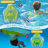 Boat Shaped Pool Float Infant Swimming Float With Detachable Canopy Thick Inflatable Ride-On Boat-Shaped Floatie With SPF50