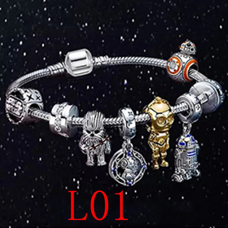 Cute Enamel Disney Princess Dress Charms Bracelet Women Colorful Glass Beads for Jewelry Making Girl Cartoon Skirt Pendants Gift