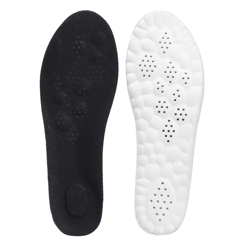 4D Orthopedic Sport Insoles Soft Breathable High-elasticity Shock Absorption Running Shoe Pad for Men Women Latex Massage Insole