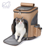 Pet Travel Carrier Backpack for Dogs Cats Puppy Removable Rolling Wheels Mesh Ventilation Window Storage Pockets Supplies