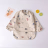 Baby Kids Toddler Long Sleeve Scarf Waterproof Art Smock Feeding Bib Apron Pocket Infant Boys Girls Burp Cloth Bandana Bibs