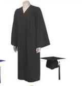 2023 New Woven Baccalaureate Gown American Style Adult University Graduation Academic Dress Solid Color Robe Hat Set