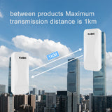 KuWfi 300Mbps Outdoor Wireless Bridge 2.4G Wi-fi Signal PTP PTMP Long Range Extend AP Repeater with WAN LAN Port Support 24V POE