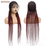 Incoo 36'' Synthetic Twist Braids Lace Front Wig With Baby Full Lace Frontal Cornrow Braided Wigs Afro Black Dutch Braided Wigs