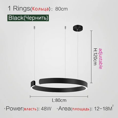 Ceiling chandelier Pendant light Chandeliers for dining room LED Bedroom living room nordic home decor Modern Round ring lamps