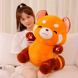 New Stuffed Anime Figure Doll Turned Red Panda Plushie Doll Fluffy Hair Red Raccoon Animals Hug Throw Pillow Kids