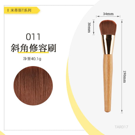 T-ARTE Makeup Brushes Powder Foundation Blusher Eyeshadow Brushes Professional Natural Animal Hair Bamboo Handle Make Up Tools