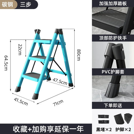 Indoor Climbing Kitchen Stool Multifunctional Ladder Chair Stable Load-bearing Ladder Stool Folding Storage Step Stool