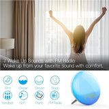 WiFi Smart Wake Up Light Workday Clock Sunrise Sunset Simulation 4 Alarms Works with Alexa Google Home Tuya App Remote Control