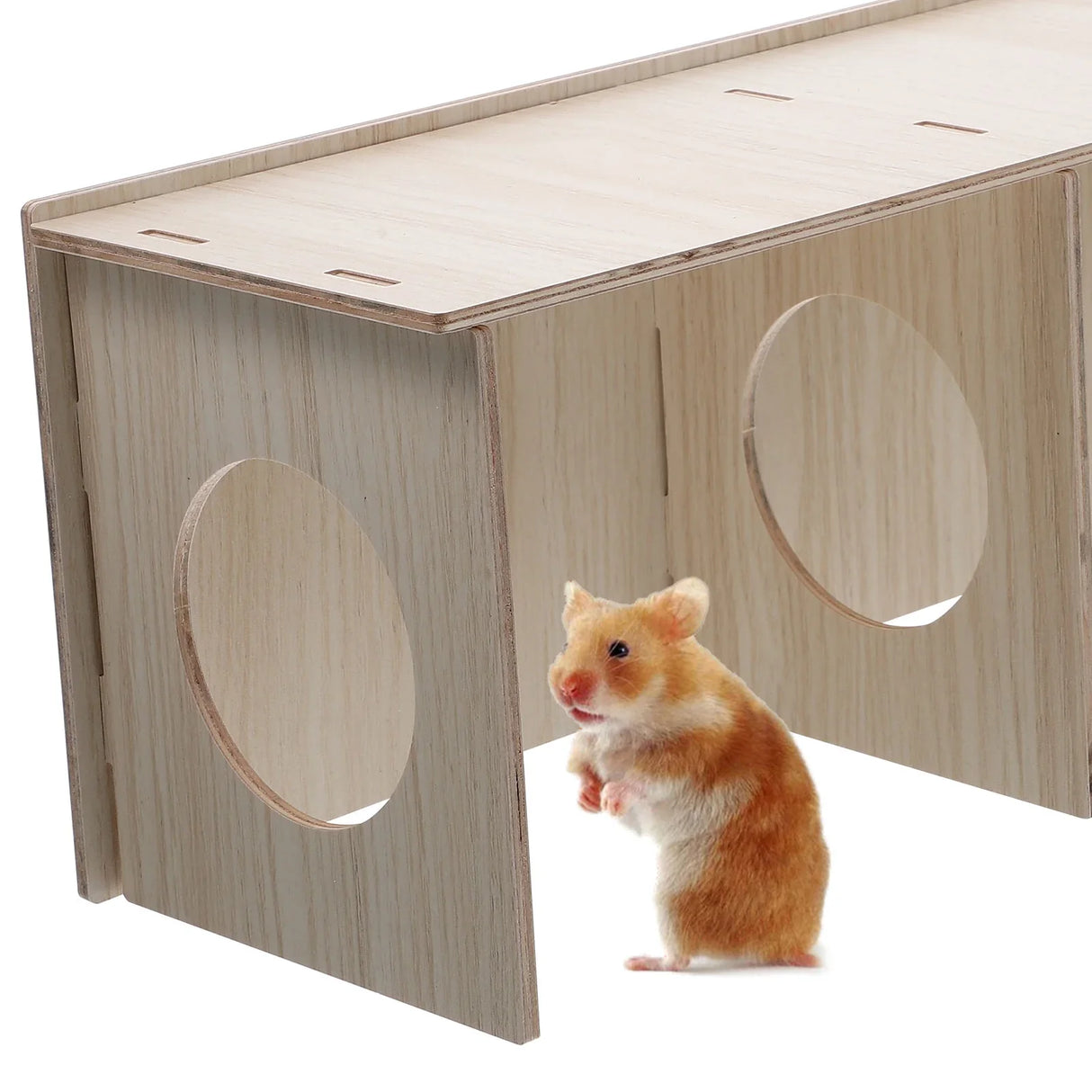 Hamster Cage Solid Wood House Hideouts Mouse Cabin Toy Guinea Pig Habitat Accessories