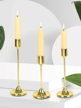 3Pcs/Set Chinese Style Metal Candle Holders Simple Golden Wedding Decoration  Bar Party Living Room Decor Home Decor Candlestick