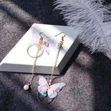 Fashion Butterfly Dangle Stud Earring for Women Girls Long Tassel Hoop Pearl Crystal Drop Wedding Party Luxury Jewelry Gifts