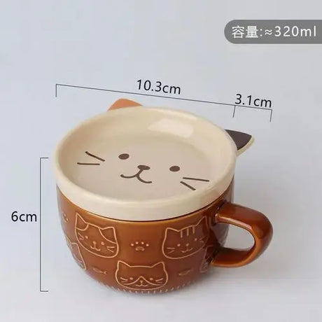 250ML Japanese Shiba Inu Ceramic Coffee Cup Saucer Cartoon Animal Breakfast Milk Cup Embossed Coffee Cup Afternoon Tea Supplies