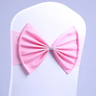 10/50pcs/Lot Bow Chair Sashes Band For Wedding Party Birthday Banquet Spandex Stretch Blend Chair Bow Tie Band Belt Ties Cover