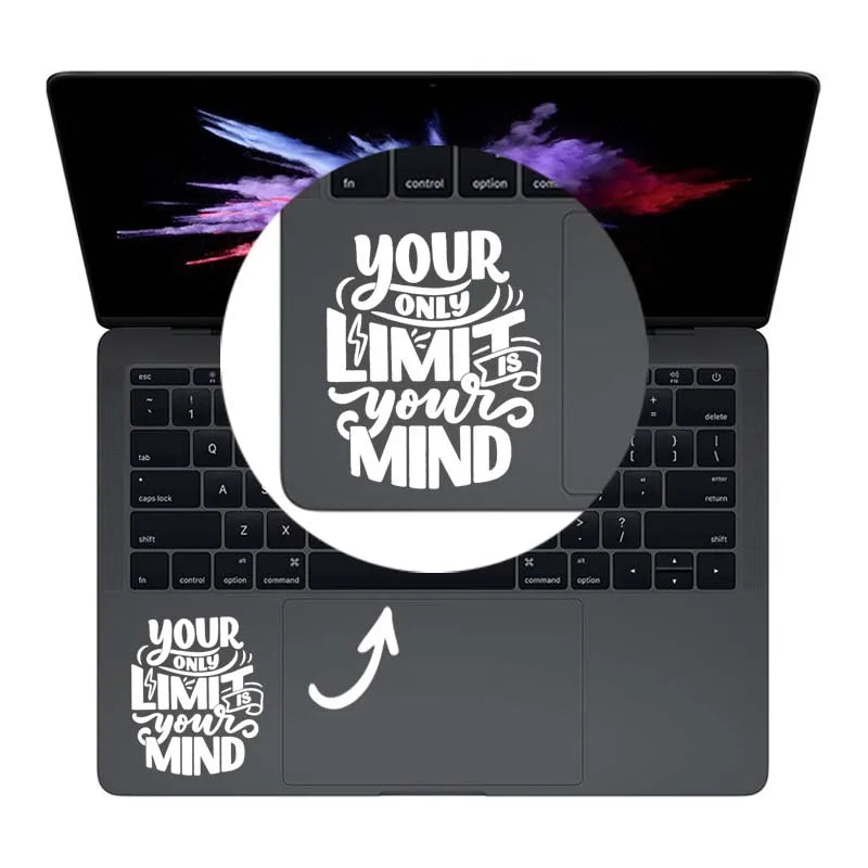 YOUR LIMIT Art Quote Vinyl Trackpad Laptop Sticker for Macbook Pro 14 16 Air Retina 13 15 Inch Mac Skin Tablet PC Notebook Decal