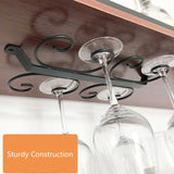 Metal Wine Glass Rack Holder Stemware Hanging Under Cabinet Stemware Holder Storage Bar Kitchen  Glass Wine Cup Shelf 4/8/12