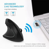 2.4G Vertical Wireless Ergonomic Mouse, Computer Mouse Optical Mouse 800/1200 /1600 DPI 6 Buttons for Laptop Desktop PC MacBook