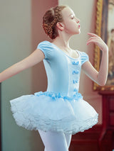 Girl's Elegant Ballet Dress  Short Sleeve Dance Wear Sports Skirt Kids Toddler Gymnastics Practice Dancing  leotardos