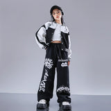 Hip Hop Clothing Girls Baseball Jacket Boys Streetwear Coat Street Dance Pants Kids Stage Costumes Children Jazz Clothes Sets