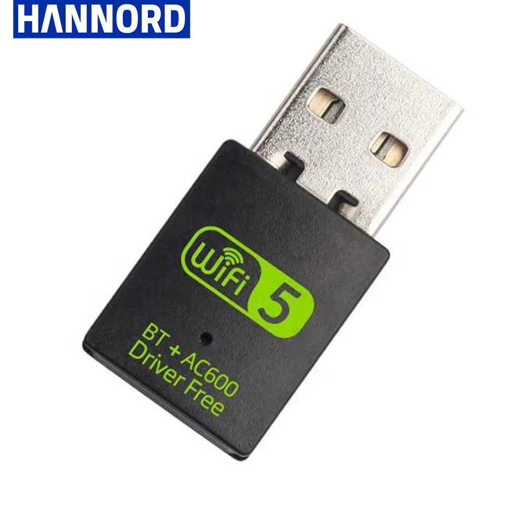 Hannord 600Mbps USB Wifi Bluetooth Adapter 2 in 1 Dual Band 2.4/5Ghz Wireless Network Card 802.11ac WiFi Dongle Receiver for PC