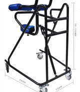 Rehabilitation Training Standing Support Walker with Wheels for Stroke Hemiplegia Lower Limbs Walking Exercise Mobility Aids