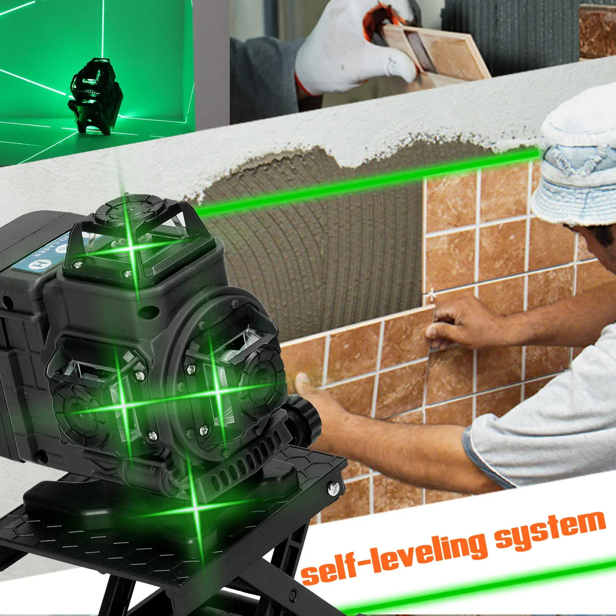 4D 16Lines 12Lines Laser Level 360 Self-leveling Leveling Tool Omnidirectional Ground Wall Sticker Home Improvement Tools SetLin