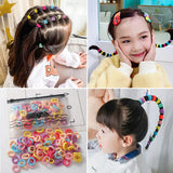 100Pcs/Lot Sweet Hair Band Girls Hair Ties Bows Elastic Rubber Band Flower Small Ball Scrunchies Baby Kids Hair Accessories Gift