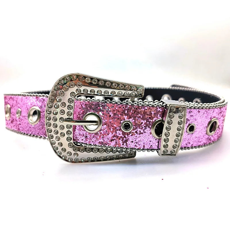 Goth for rhinestone Belts Women PU Leather Strap for rhinestone Belts Western Cowboy Y2K Girls Fashion Belt for Jeans Men