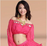 New arrival crystal cotton and mesh belly dance top momen half sleeves  belly dance tops sexy top 9 colors