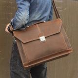 Formal Business Bag Genuine Leather Briefcase 15 Inch Notebook PC Computer Cowhide Messenger s Male