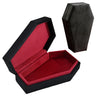 TAIMY Gothic Velvet Jewelry Coffin Shape Ring Necklace Storage Box Logo Custom Display Packaging Case Travel Hip Hop Rap Boxes