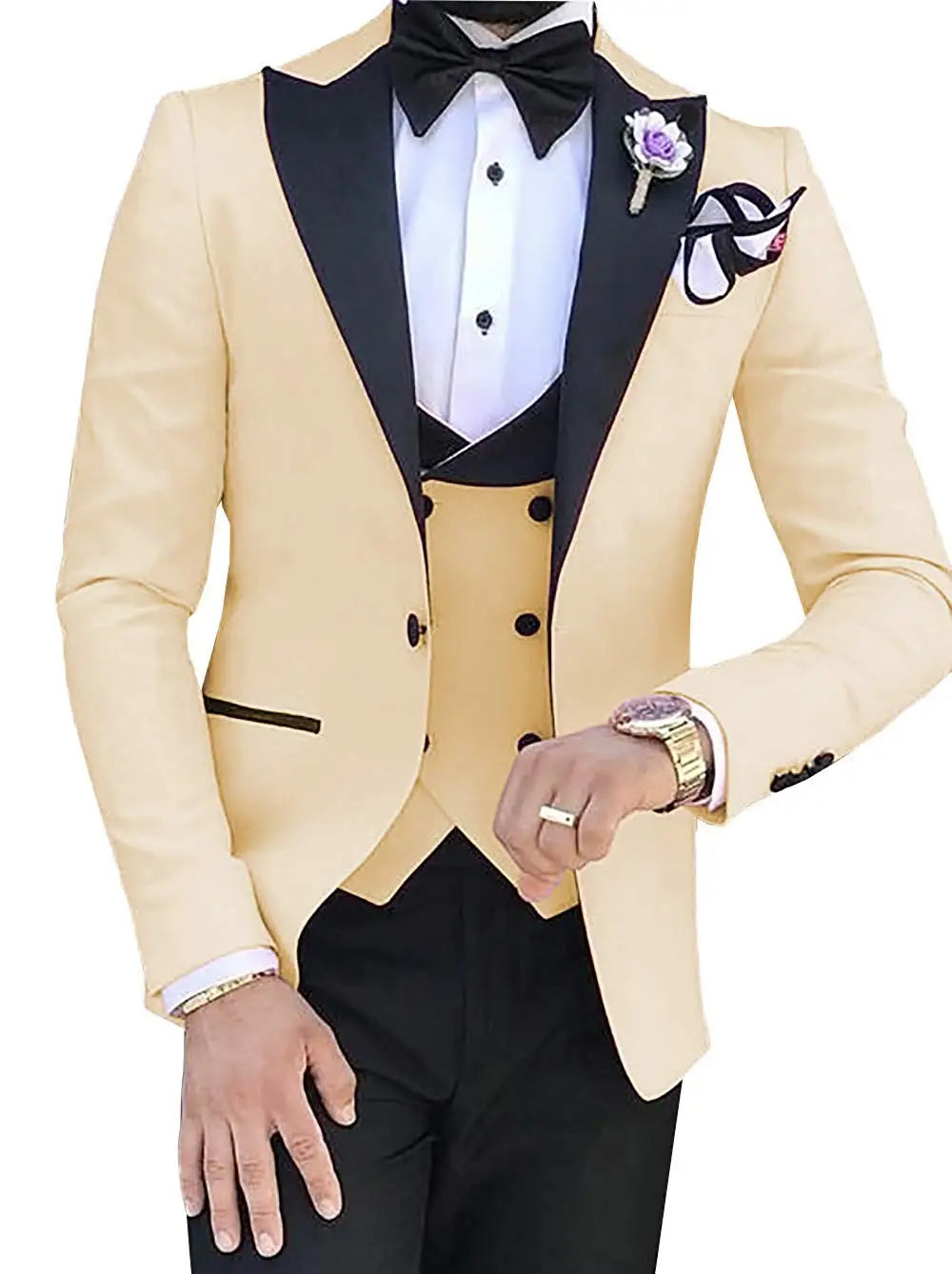 2023 Men 3 Pieces Suits For Men Custom Made Groom Groomsmen Tuxedos Wedding Men Suit Terno Masculino(Jacket+Pant+Vest)